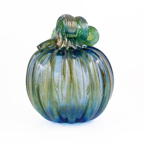 Blue Glass Pumpkin