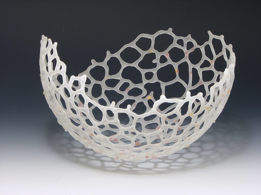 Frosted Basket with Gold Spots